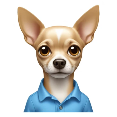 chihuahua crème wearing a blue shirt  sticker