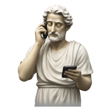italian statue watching phone sticker