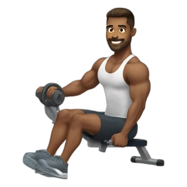 gym man doing leg exercise sticker