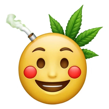 Emoji smoking weed sticker