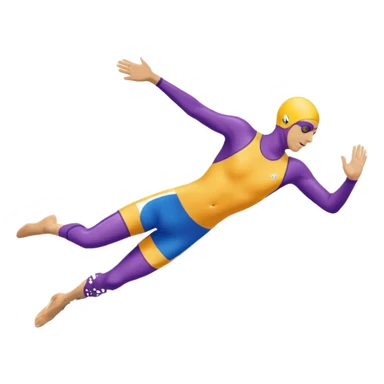 Sporty emoji of a swimmer diving into a pool, side view, dynamic motion, clear diving posture, splash effect, bold colors, emoji s sticker
