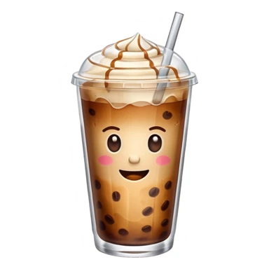 Un café con hielo en un vaso transparente  sticker