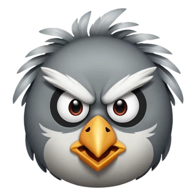 Angry bird in grey different style  sticker