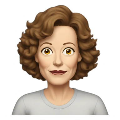 sigourney weaver cartoon wearing tee sticker
