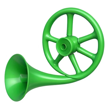 green toy circle horn instrument  sticker