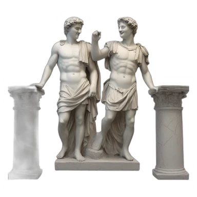two friends roman statues sticker