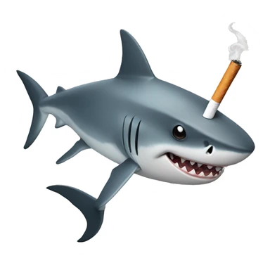 Shark with a cigarette sticker