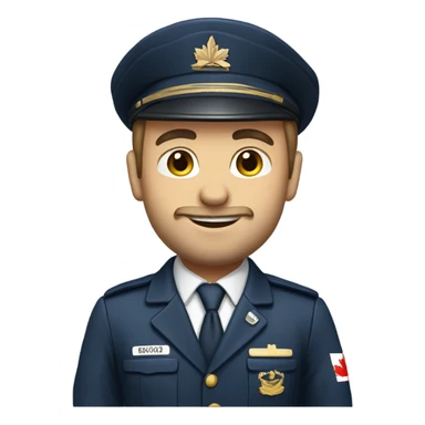 Canadian airline pilot with a short beard sticker