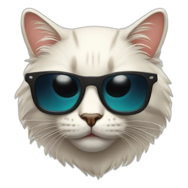 a cat with sun glasses stylish sticker