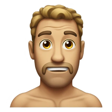 Guy with lazy eye pounding his chest with his fist sideways  sticker