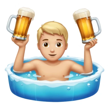 A boy swimming in a pool of beer sticker