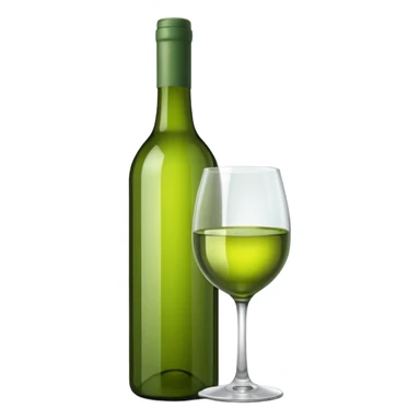 Bottle of wine glass green sticker