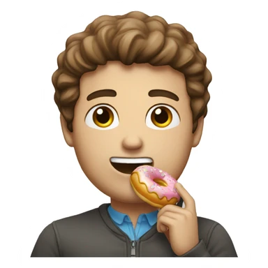 David Laid eating a donut sticker