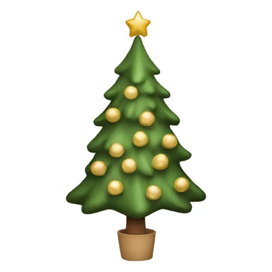 warm beige & green Christmas tree sticker