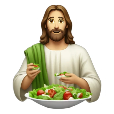 jesus eating a salad sticker