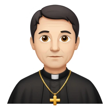 priest with dark hair, middle-aged man in his 50s sticker