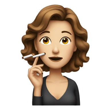 Lady with brown hair smoking sticker