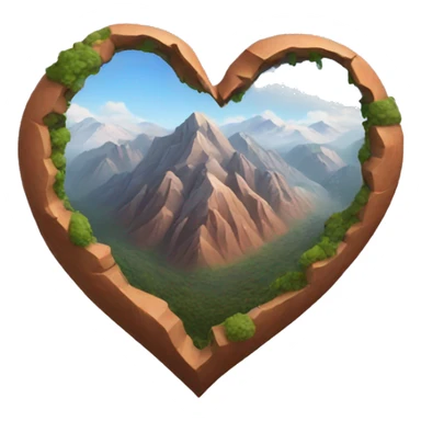 Mountains inside a heart sticker