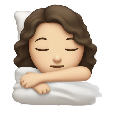 White girl with dark brown hair sleeping sticker