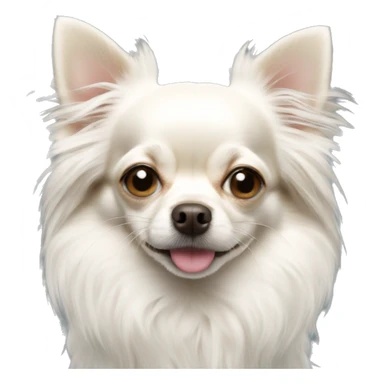 Cute white long haired chihuahua face sticker