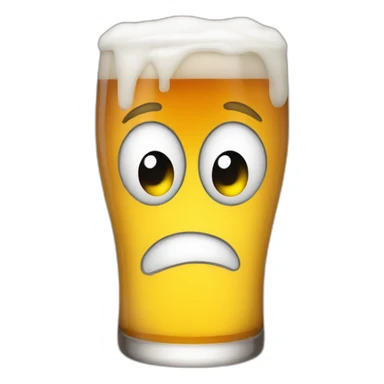 Emo glass of beer emoji frowning sticker
