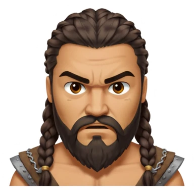 Khal Drogo  angry wihtout crown   from Games of throne character face only front face sticker