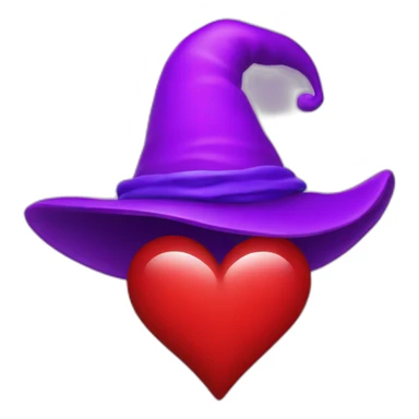 red heart with purple wizard hat  sticker