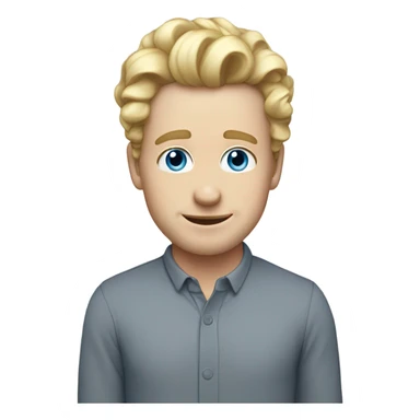 3/4 profile light curl blonde 30yo man blue eyed pale skin sticker