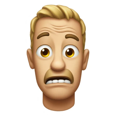 Deranged flushed emoji sticker