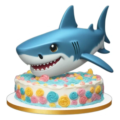 shark birthday cake sticker