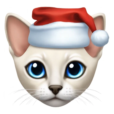 Flampoint Siamese with blue eyes and a Santa hat on sticker