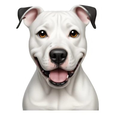 White stafford shire bull terrier with a black nose, a bit of black around his nose and black specks on his ears sticker