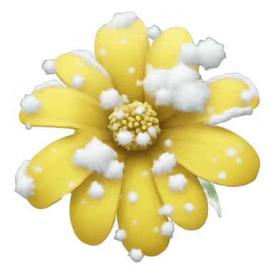 A yellow flower covered with snow sticker