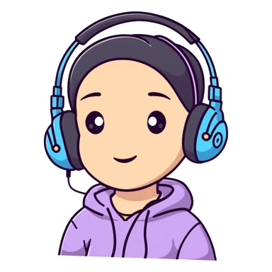 excited gamer girl in headphones sticker