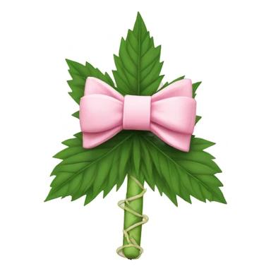 Rolled cbd joint with a light pink bow tied on it no marijuana leaf  sticker