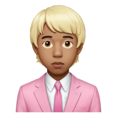 Tyler the Creator with blonde wig and pink suit from IGOR era sticker