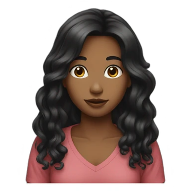 I don’t know girl black long hair sticker