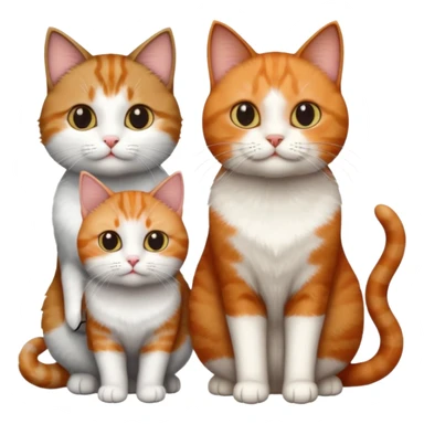 3 different coloured short haired cats including; a dark brown tabby and white cat, and a dark grey and white and a ginger and white sticker