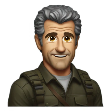 Mel Gibson portrait sticker