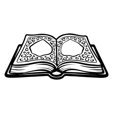 Open Quran book with Islamic ornamental design sticker
