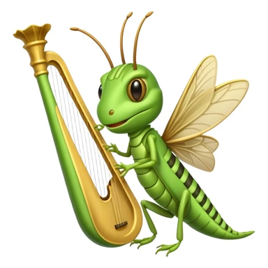 grasshopper playing lyre sticker