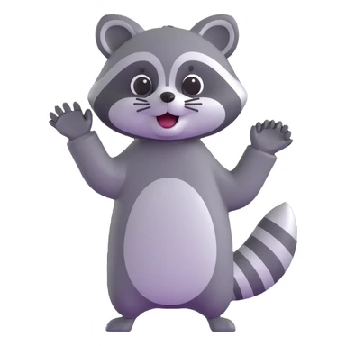 raccoon waving hello sticker