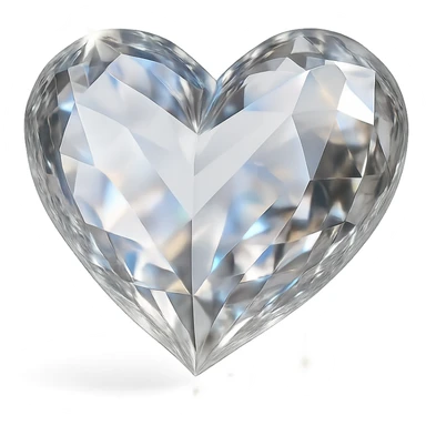 Remove the background, keep the photorealistic crystal heart with sparkles and rainbow reflections, make background transparent. Maintain photorealistic style with sparkles and rainbow reflections on the crystal heart. sticker