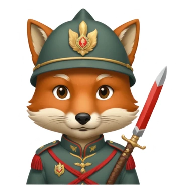 fox face, mogolian ancient army with small knife sticker