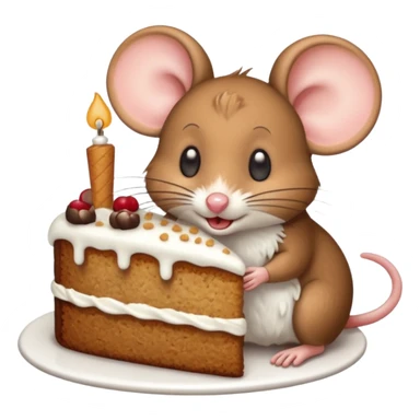 mouse eating cake sticker