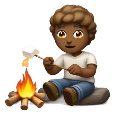 marshmallow roasting in campfire sticker