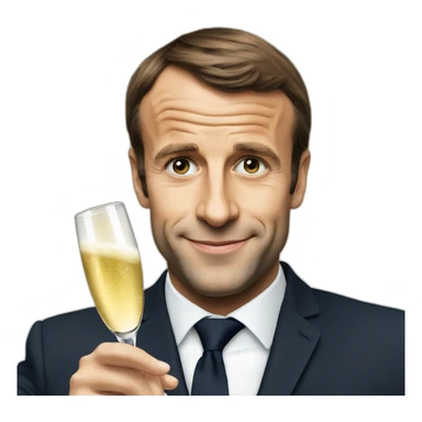 macron qui boit du champagne sticker