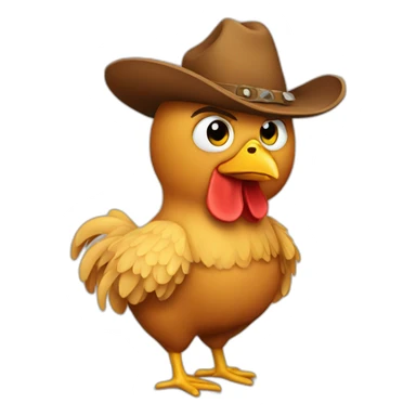 Chicken cowboy sticker