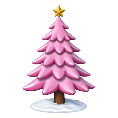 Christmas tree snow pink sticker