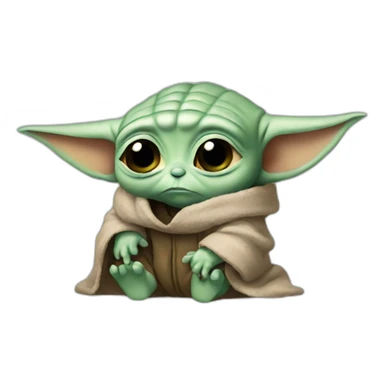 sad baby yoda sticker
